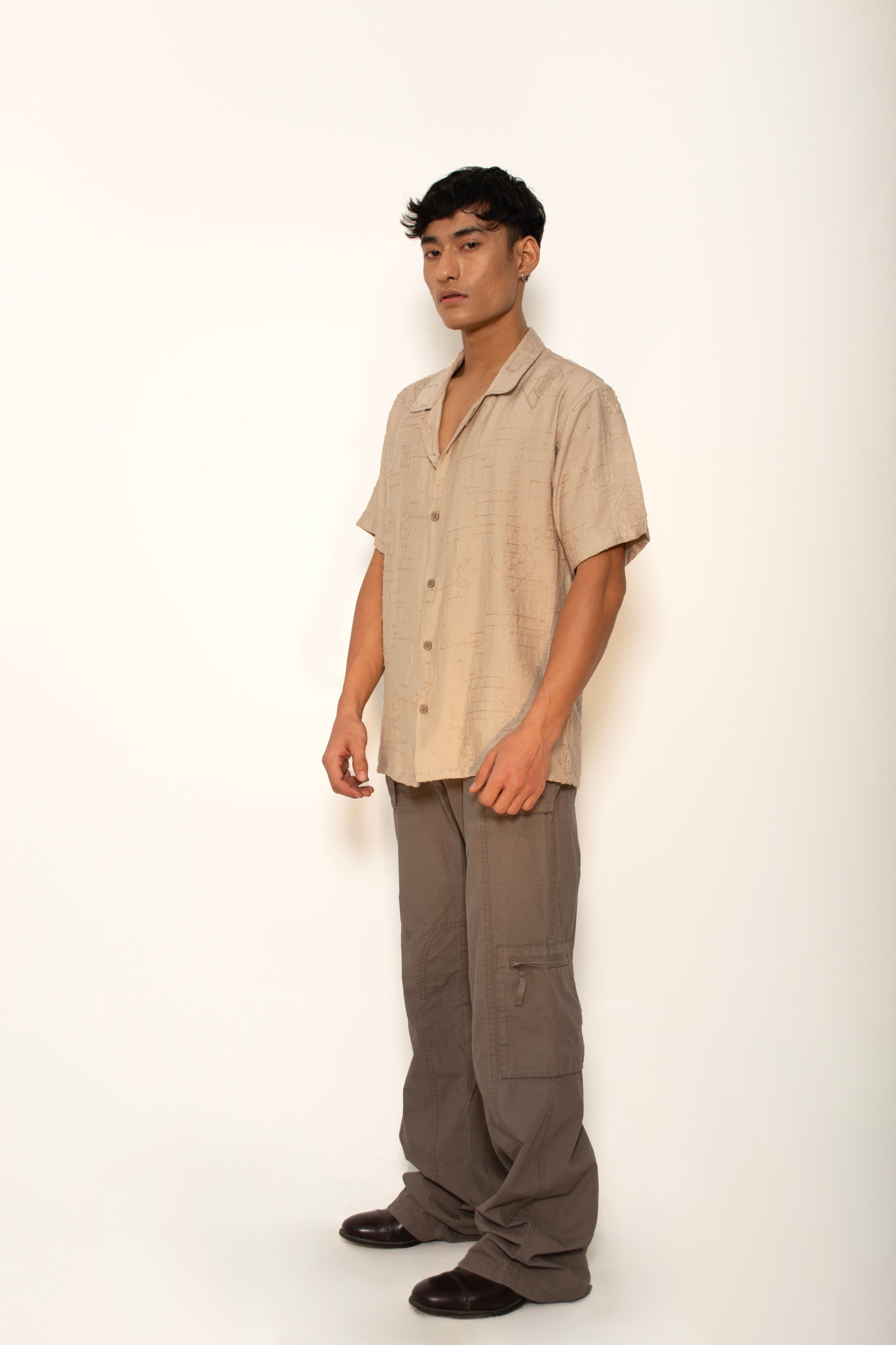 Beige Breeze Knitted Shirt