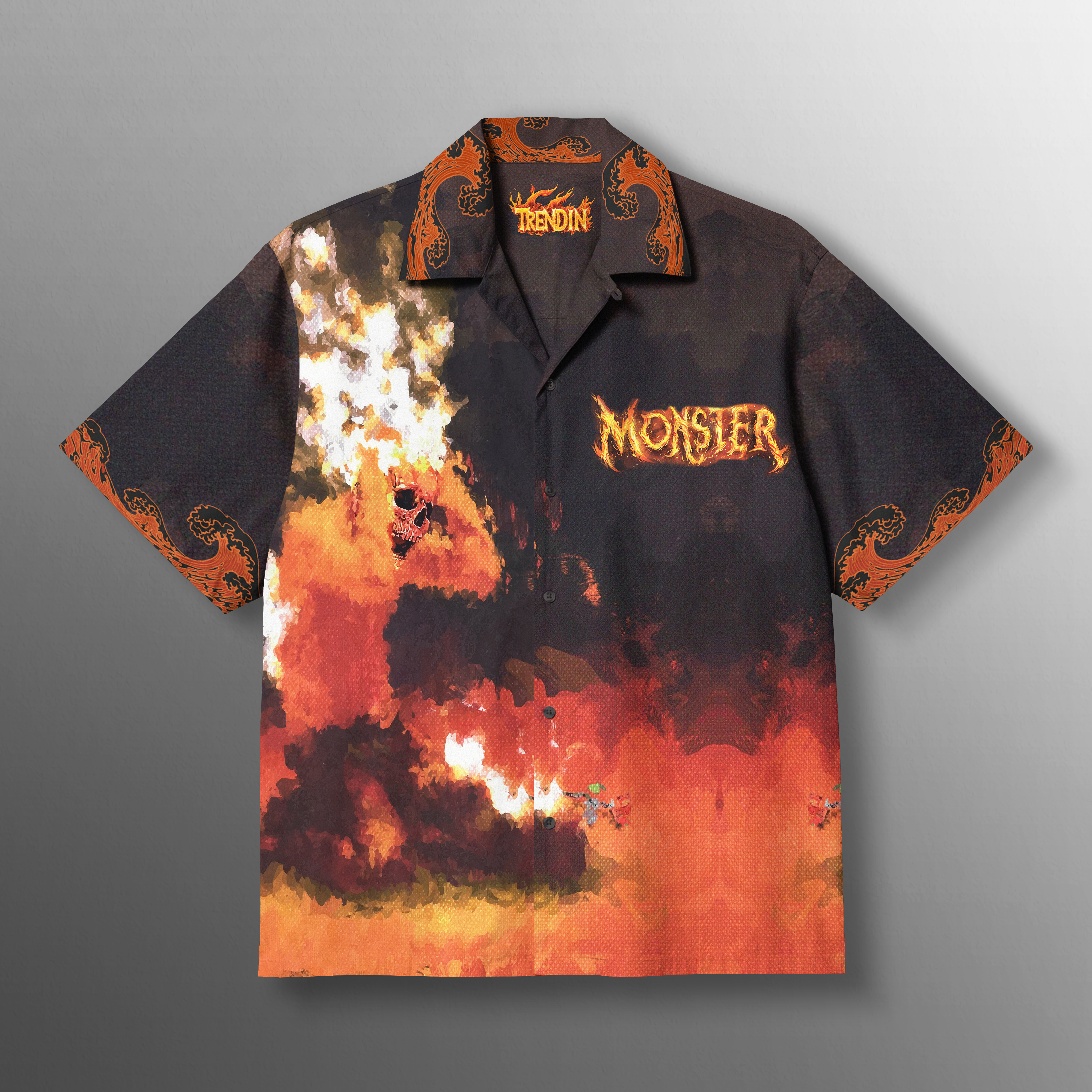 Monster Flames Cotton Shirt