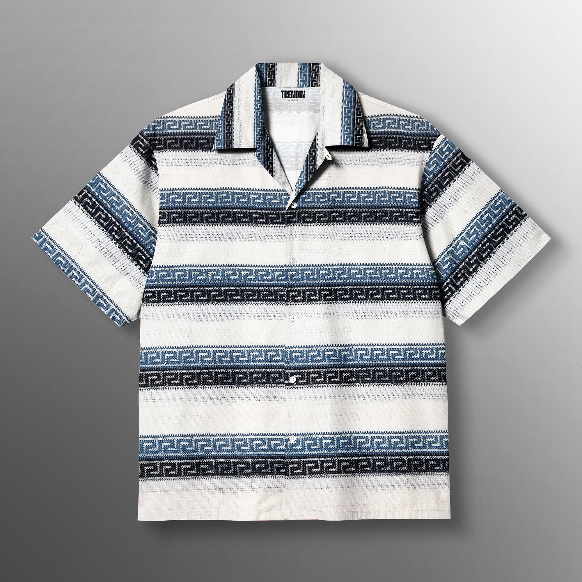 Ocean Waves Stripe Knitted Shirt