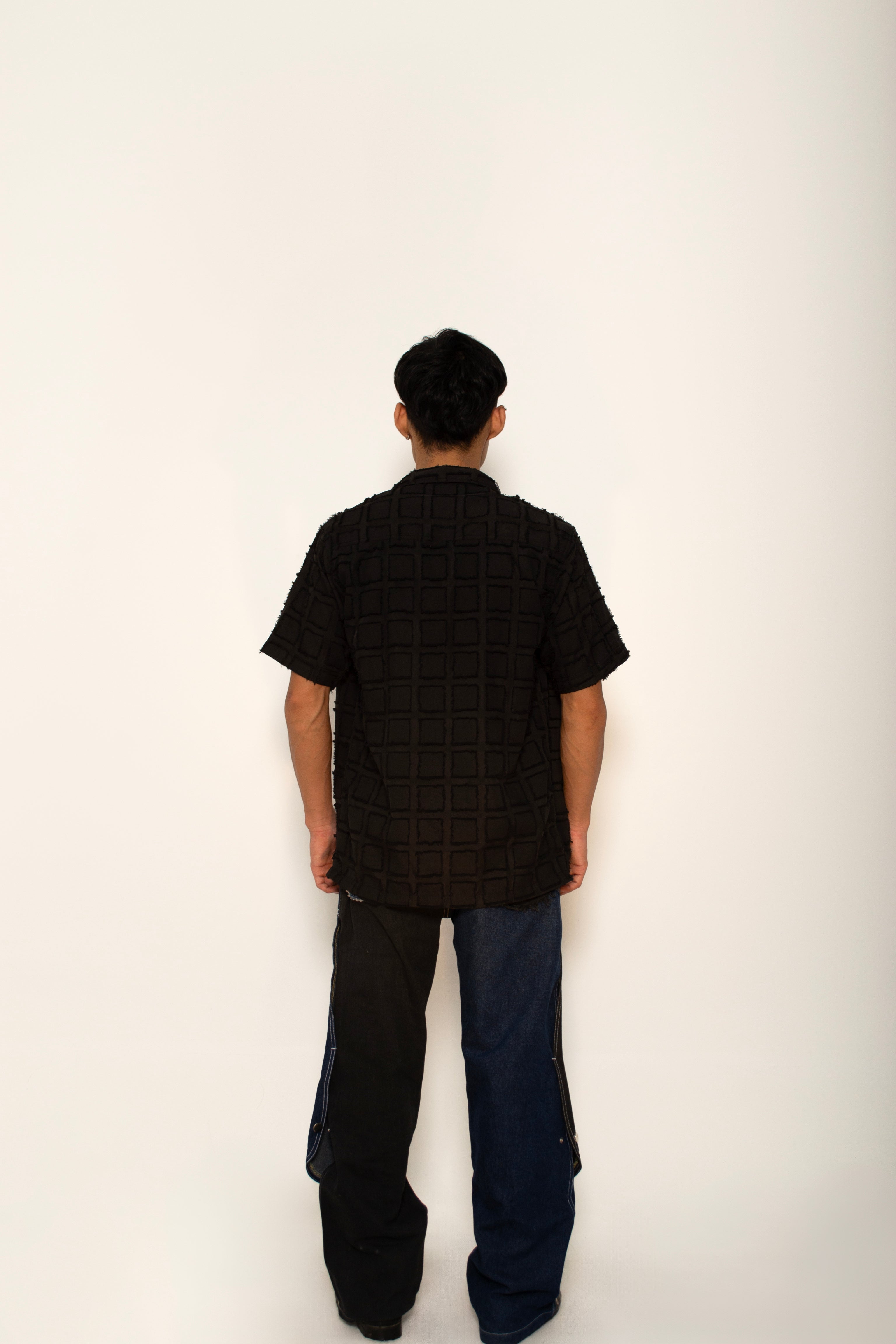 Black boxed Furr Knitted Shirt