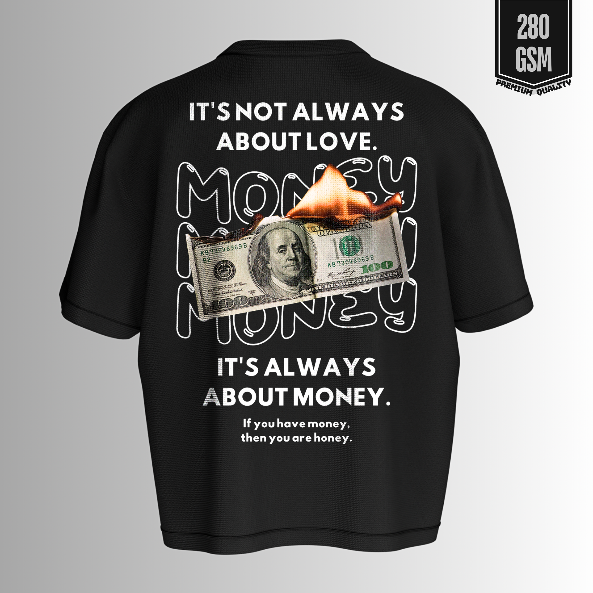 Money Kills Printed Oversize Tee