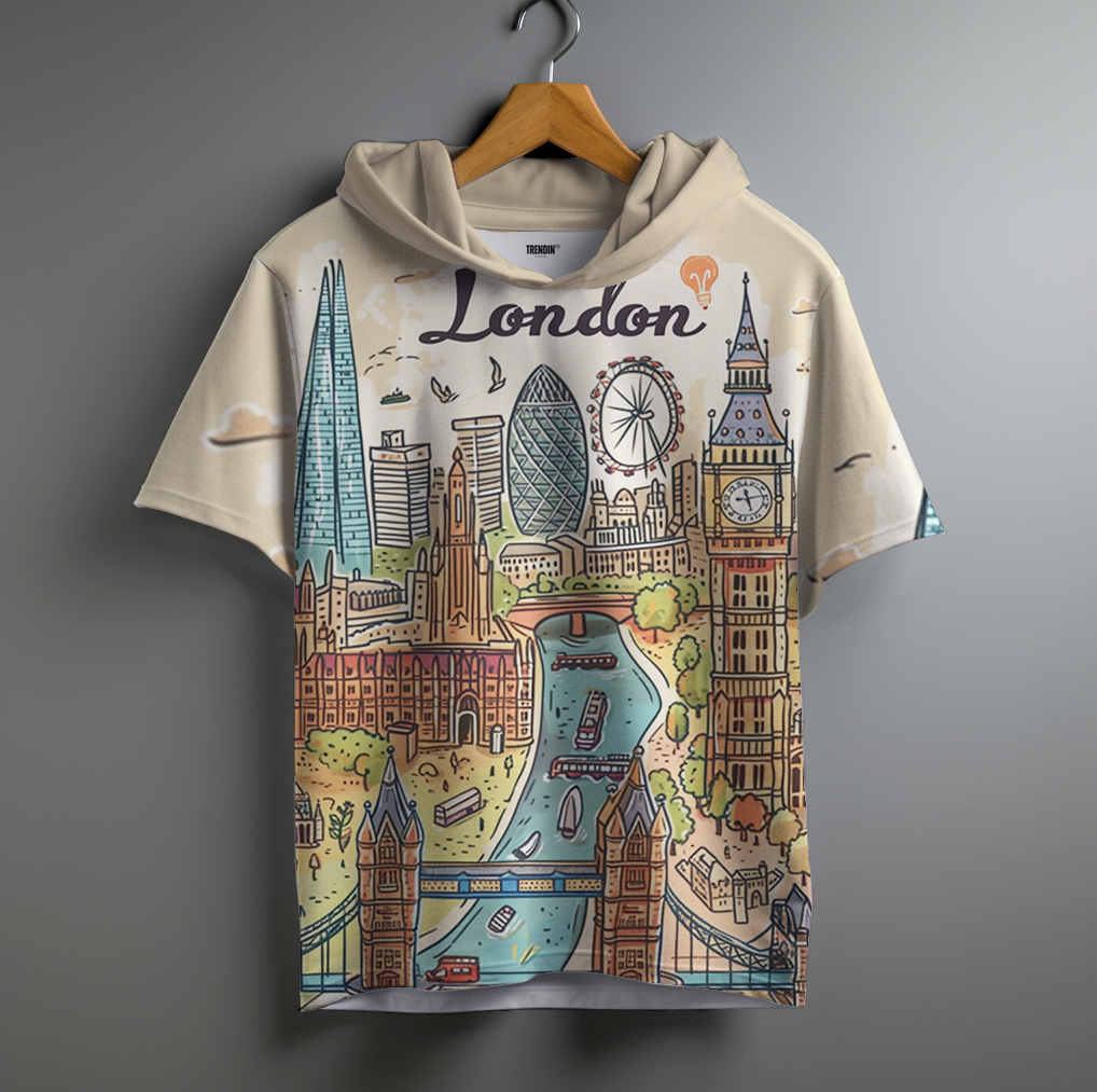 London -Oversized Printed Hoodie