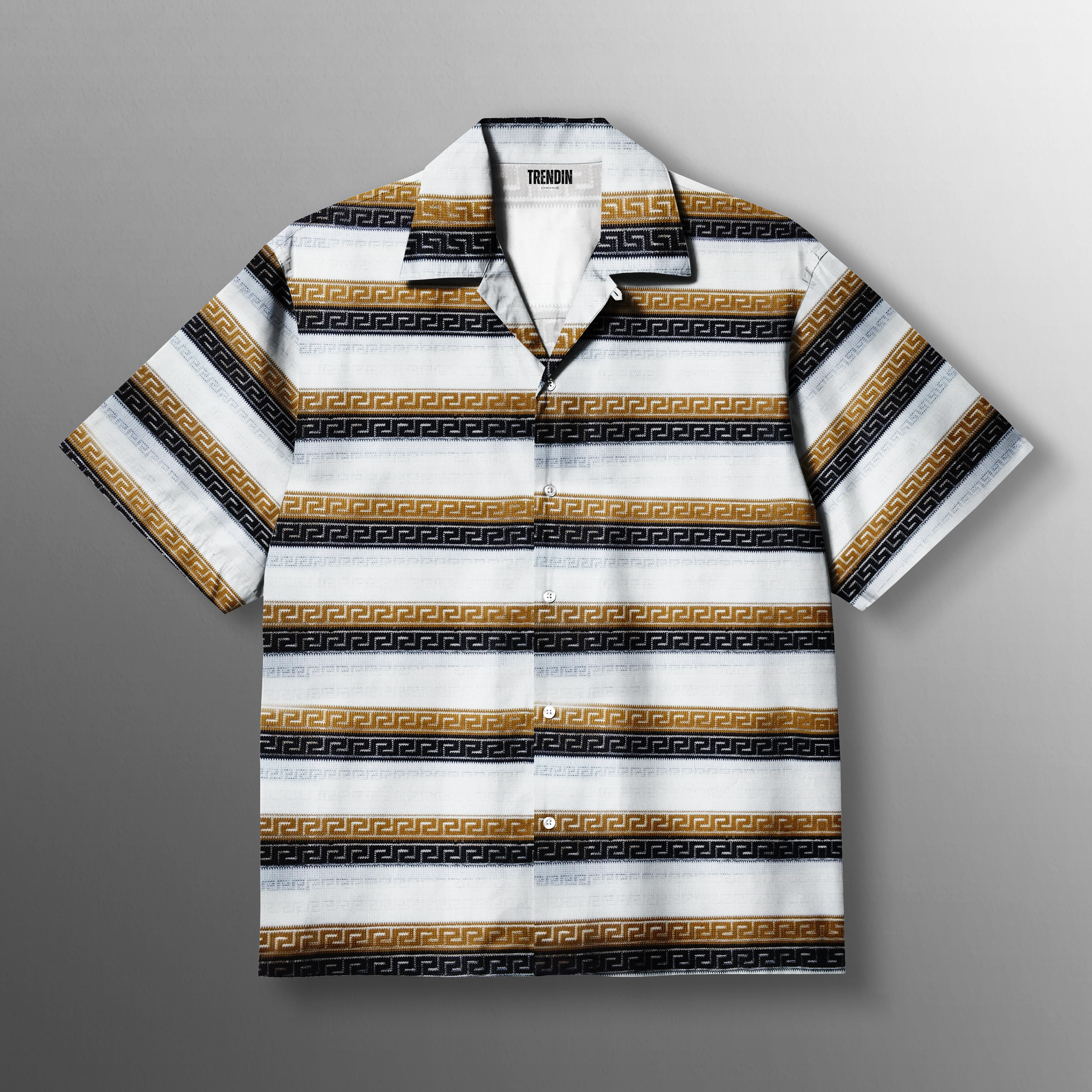 Golden Grids Knitted Shirt