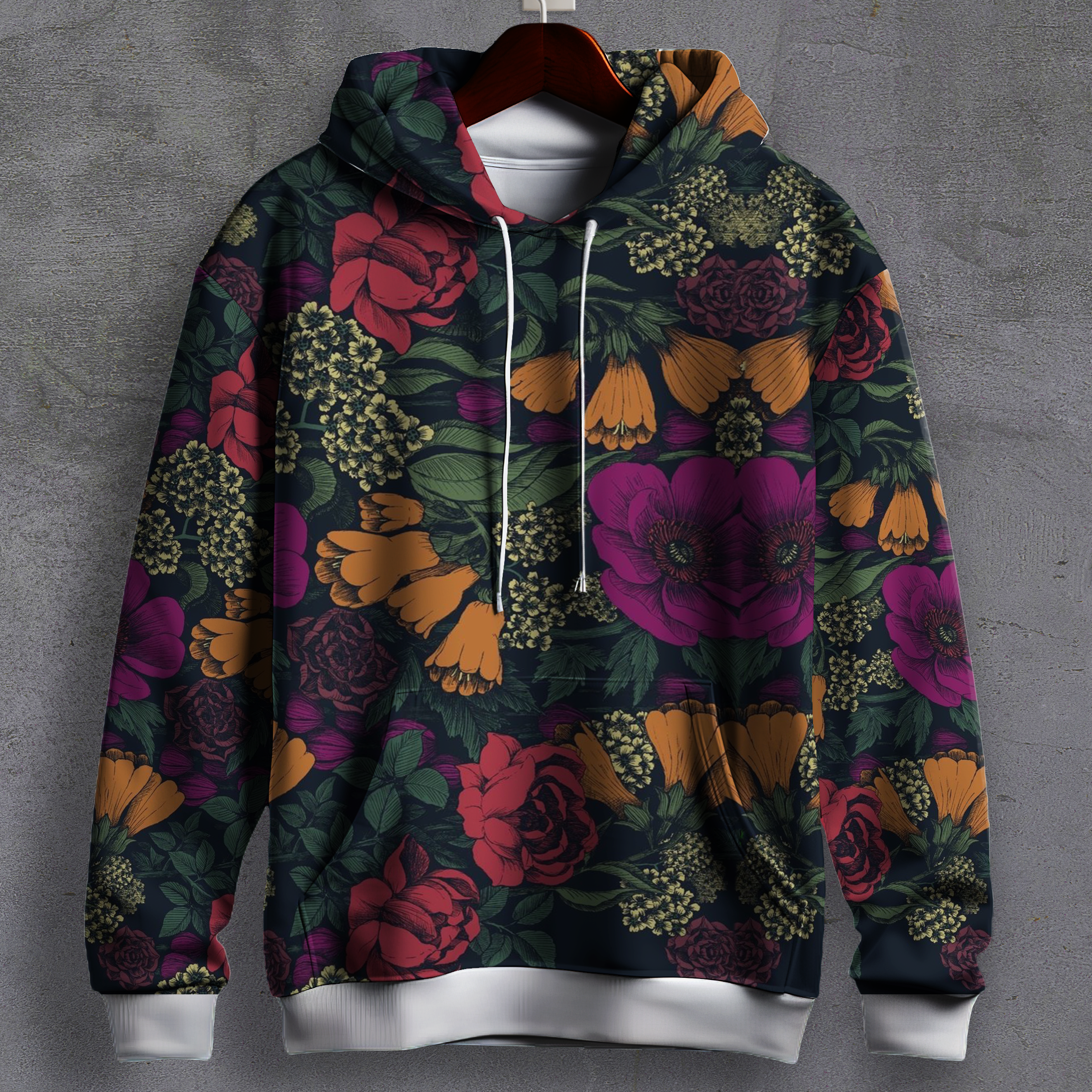 Dark Floral - Printed Hoodie #3