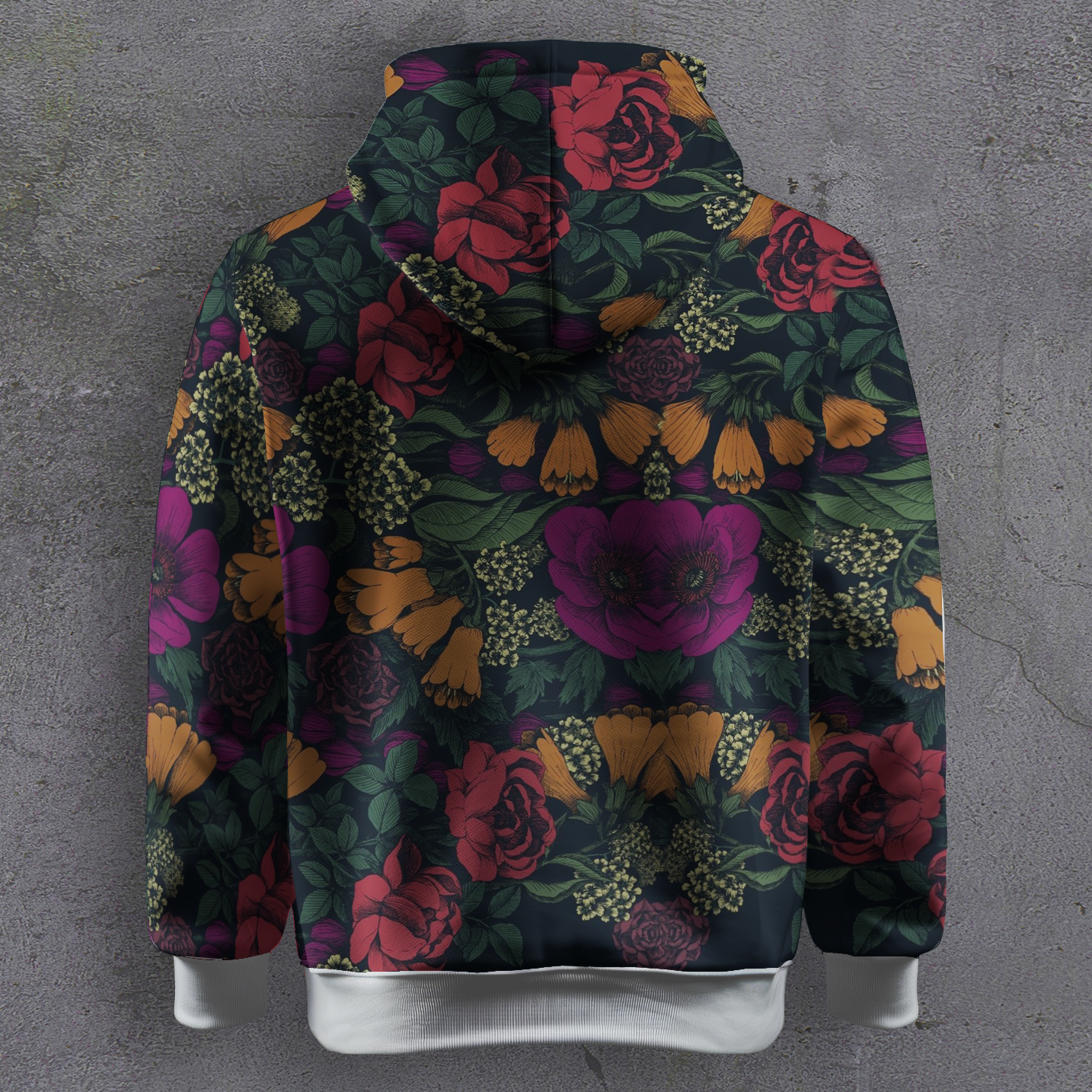 Dark Floral - Printed Hoodie #3